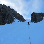 Heading up into the couloir